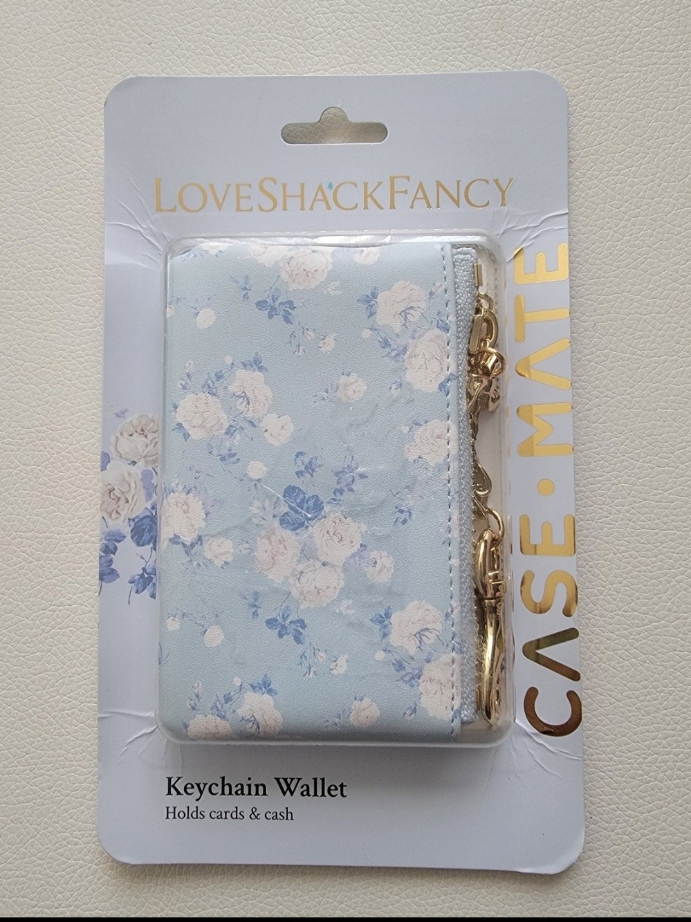 LoveShackFancy Light Blue Floral Keychain Wallet  Case-Mate